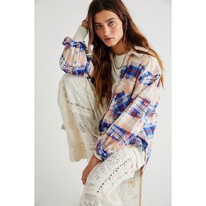 Free People Boy To The Bone Plaid Top Size XS